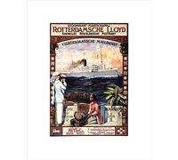 Wee Blue Coo Ad Dutch Royal Mail Ship Egypt Netherlands Rotterdam Wall Art Print