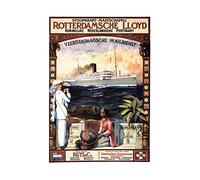 Wee Blue Coo Ad Dutch Royal Mail Ship Egypt Netherlands Rotterdam Wall Art Print