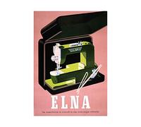 Wee Blue Coo Ad Elna Sewing Machine Switzerland Case Box Picture Wall Art Print
