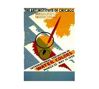 Wee Blue Coo Ad Exhibition Water Colors Chicago Institute USA Wall Art Print