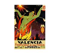 Wee Blue Coo Ad Festival Flaws Valencia Green Lady Spain Wall Art Print