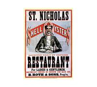 Wee Blue Coo Ad Food Seafood Restaurant Oyster Fish Roth USA Wall Art Print