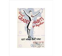 Wee Blue Coo Ad Good Grades Habits Go Together City Of Chicago Tuberculosis Wall Art Print