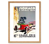 Wee Blue Coo Ad Grand Prix Monaco New Frame Wooden Framed Wall Art Print