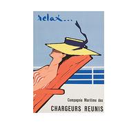 Wee Blue Coo Ad Gruau Chargeurs Reunis Relax Cruise Wall Art Print