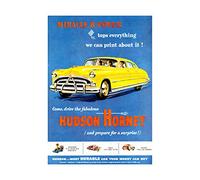 Wee Blue Coo Ad Hudson Hornet Car Art Frame Wooden Framed Picture Wall Art Print