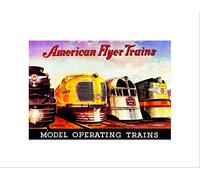 Wee Blue Coo Ad Model Train Engines American Flyer Toy Children Kids Wall Art Print