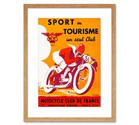 Wee Blue Coo Ad Motoring Organisation Motorcycle Club France Race Tour Paris Framed Wall Art Print