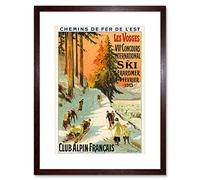 Wee Blue Coo Ad Ski Contest Vosges France Alpine Club Picture Framed Wall Art Print