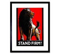 Wee Blue Coo Ad Stand Firm Lion New Wood Frame Picture Gift Framed Wall Art Print