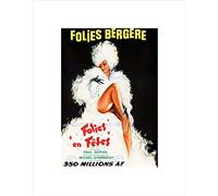 Wee Blue Coo Ad Theatre Cabaret Folies Bergere Dancer Showgirl Paris Wall Art Print