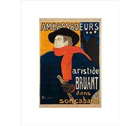 Wee Blue Coo Ad Theatre Stage Singer Aristide Bruant Lautrec Paris Wall Art Print