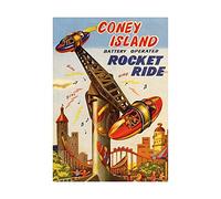 Wee Blue Coo Ad Toy Fairground Ride Coney Island Rocket Kids Picture Wall Art Print