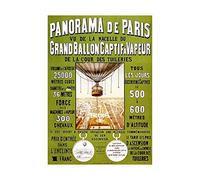 Wee Blue Coo Ad Vintage Aeronautical Balloon Rides Panorama Paris Wall Art Print