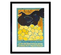 Wee Blue Coo Ad War Care For Chickens Making Eggs French Frame Art Print Picture F12X925