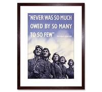 Wee Blue Coo Ad War WWII Churchill Battle Britain Quote Framed Wall Art Print