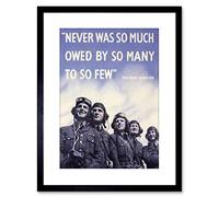Wee Blue Coo Ad War WWII Churchill Battle Britain Quote Framed Wall Art Print