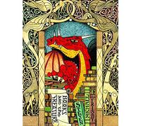 Wee Blue Coo Advert Books Treasure Dragon Ornate Shop Store Library Art Print Poster Wall Decor 12X16 Inch