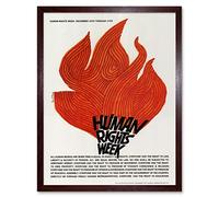 Wee Blue Coo Advert Charity Unesco Human Rights Flame USA Art Print Framed Poster Wall Decor 12X16 Inch