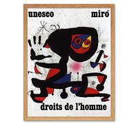 Wee Blue Coo Advert Charity Unesco Joan Miro Abstract Rights Man Art Print Framed Poster Wall Decor 12X16 Inch