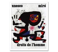 Wee Blue Coo Advert Charity Unesco Joan Miro Abstract Rights Man Art Print Framed Poster Wall Decor 12X16 Inch
