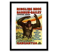 Wee Blue Coo Advert Circus Barnum Bailey Gargantua Gorilla Framed Wall Art Print