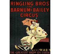 Wee Blue Coo Advert Circus Barnum Ringling Clown Greatest Show Earth Art Print Poster Wall Decor 12X16 Inch