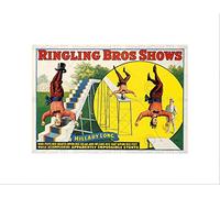 Wee Blue Coo Advert Circus Ringling Hillary Long Skate Acrobat Wall Art Print