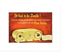 Wee Blue Coo Advert Clock Radio Zenith Red Yellows Picture Wall Art Print