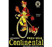 Wee Blue Coo ADVERT CONTINENTAL TIRE BICYCLE UNICYCLE DOG CLOWN ART POSTER PRINT 18x24 INCH LV119