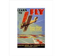 Wee Blue Coo Advert Curtiss Wright Flying Lesson Plane USA Wall Art Print