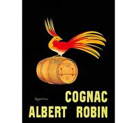 Wee Blue Coo Advert Drink Alcohol Albert Robin Cognac Brandy Bird France Art Print Poster Wall Decor 12X16 Inch