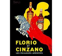 Wee Blue Coo Advert Drink Alcohol Florio Zebra Aperitif Art Print Poster Wall Decor 12X16 Inch