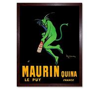 Wee Blue Coo Advert Drink Alcohol Maurin Quina Green Devil France Art Print Framed Poster Wall Decor 12X16 Inch