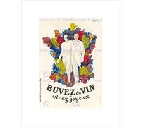 Wee Blue Coo Advert Drink Alcohol Wine Live Happy Grape Map France Wall Art Print