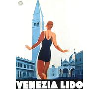 Wee Blue Coo Advert Dudovich Nizzoli Venezia Lido Pool Swimming Italy Venice 30X40 Cms Fine Art Print Art Poster Bb6897