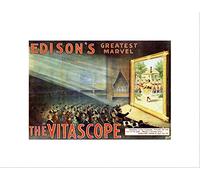 Wee Blue Coo Advert Edison Vitascope Great Marvel Inventor Cinema Wall Art Print
