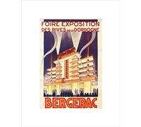 Wee Blue Coo ADVERT EXHIBITION BERGERAC RIVER BANK DORDOGNE BLACK FRAMED ART PRINT B12X3069