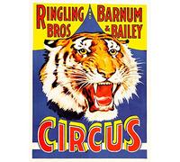 Wee Blue Coo Advert Exhibition Circus Barnum Bailey Ringling Bros Tiger USA Art Print Poster Wall Decor 12X16 Inch