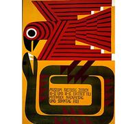 Wee Blue Coo Advert Exhibition Rietberg Museum Zurich Bird Snake Art Print Poster Wall Decor 12X16 Inch