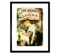 Wee Blue Coo Advert Fer Bravais Anemia Tonic Medicine Cat Canary Framed Wall Art Print