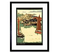 Wee Blue Coo Advert Lner Mallaig Harbour Tourism Boat Sail Framed Wall Art Print