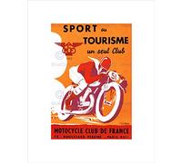 Wee Blue Coo Advert Motorcycle Club France Transport Tourism Wall Art Print