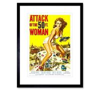 Wee Blue Coo Advert Movie Film Cult Classic 50 Foot Woman Attack Framed Wall Art Print