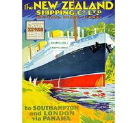 Wee Blue Coo Advert New Zealand Shipping Co Royal Mail Line London Art Print Poster Wall Decor 12X16 Inch