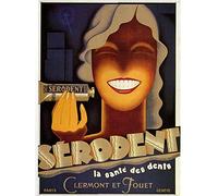 Wee Blue Coo Advert Serodent Dental Toothpaste Health Smile Teeth France Art Print Poster Wall Decor 12X16 Inch