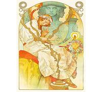 Wee Blue Coo Advert Slave Epic Brno Czech Mucha Nouveau Svantovit Harp Art Print Poster Wall Decor 12X16 Inch