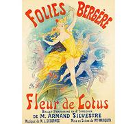 Wee Blue Coo Advert Theatre Cabaret Folies Bergere Lotus Flower Paris Art Print Poster Wall Decor 12X16 Inch