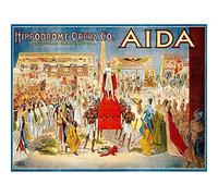Wee Blue Coo Advert Theatre Stage Show Aida Verdi Hippodrome Opera USA Pharaoh Art Print Poster Wall Decor 12X16 Inch