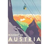 Wee Blue Coo Advert Travel Cable Car Holidays Austria Tourism 30X40 Cms Fine Art Print Art Poster Bb7155
